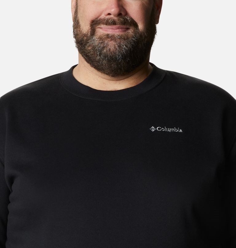 Men's Columbia Hart Mountain II Crew Sweatshirts Black | Plus Size CA-P1453